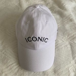 Iconic Apparel. White Iconic Baseball Cap. OS